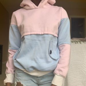 90s two color hoodie